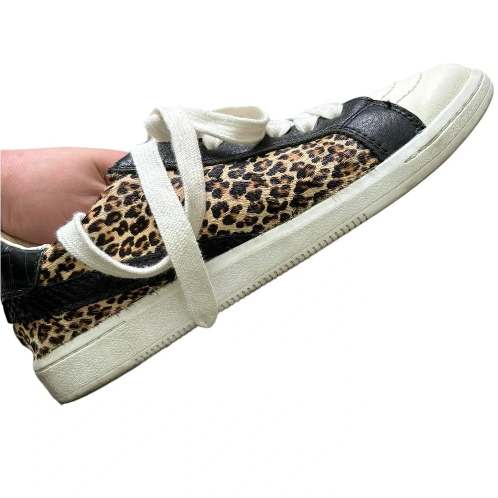DOLCE VITA Dark Leopard Calf Leopard Nino Lace Up Sneaker SZ: 7 - Picture 4 of 6